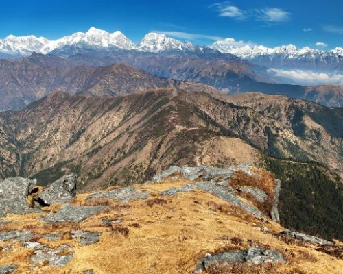 Aerial View Of Pikey Peak And Dudhkunda Trek