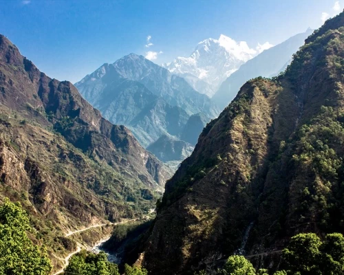 Beatiful Valley With Mount Annapurna 